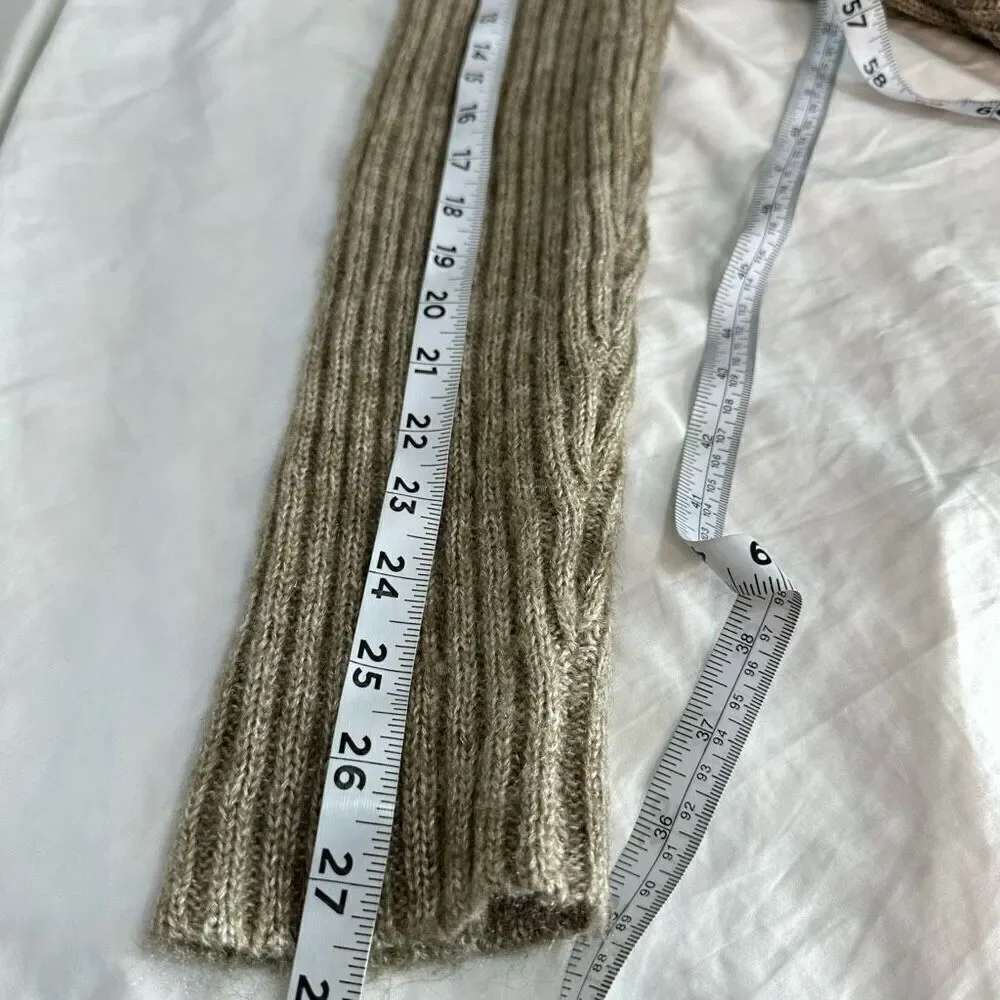 Chico’s Wool Mohair Blend‎ Tan Cardigan Sweater Womens Large Modern Cozy Casual